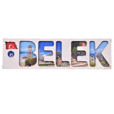 Belek Themed Wooden Customised City Name Letter Souvenir Fridge Magnet - 4