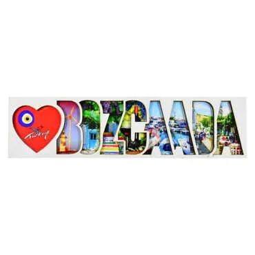 Bozcaada Themed Wooden Customised City Name Letter Souvenir Fridge Magnet - 4