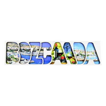 Bozcaada Themed Wooden Customised City Name Letter Souvenir Fridge Magnet - 5