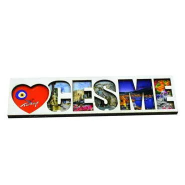 Cesme Themed Wooden Customised City Name Letter Souvenir Fridge Magnet - 5