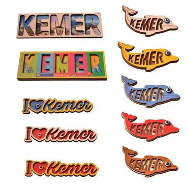 Kemer Themed Wooden Customised City Name Letter Souvenir Fridge Magnet - 3