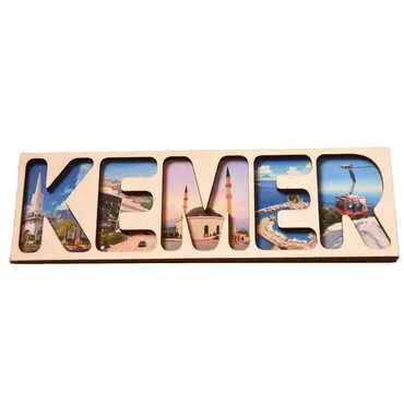 Kemer Themed Wooden Customised City Name Letter Souvenir Fridge Magnet - 4