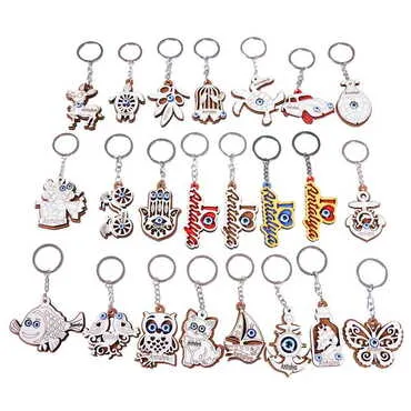 Antalya Themed Wooden Custom Printed Wooden Keyring - 2