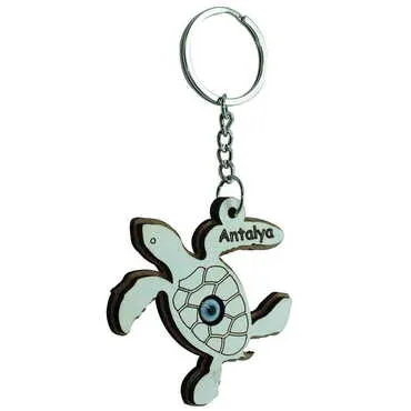 Antalya Themed Wooden Custom Printed Wooden Keyring - 8
