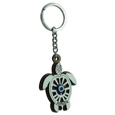 Antalya Themed Wooden Custom Printed Wooden Keyring - 9
