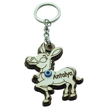 Antalya Themed Wooden Custom Printed Wooden Keyring - 12