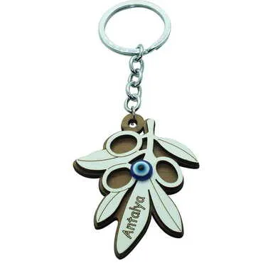 Antalya Themed Wooden Custom Printed Wooden Keyring - 18