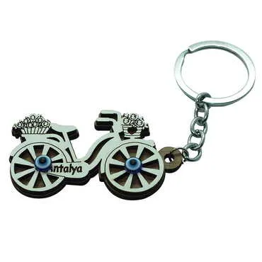 Antalya Themed Wooden Custom Printed Wooden Keyring - 19