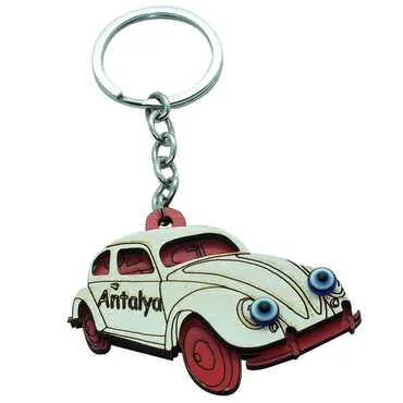 Antalya Themed Wooden Custom Printed Wooden Keyring - 20