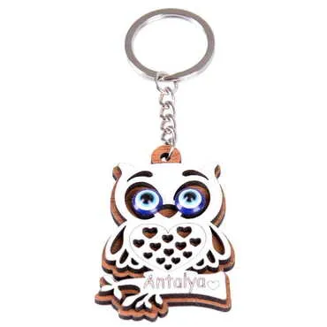 Animal Themed Wooden Custom Printed Wooden Keyring - 3