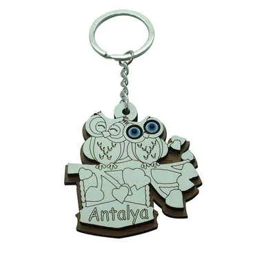 Animal Themed Wooden Custom Printed Wooden Keyring - 7