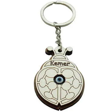 Kemer Themed Wooden Custom Printed Wooden Keyring - 9