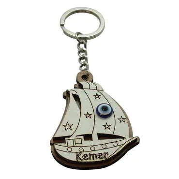 Kemer Themed Wooden Custom Printed Wooden Keyring - 13