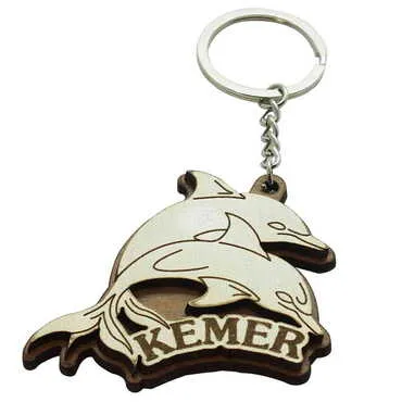 Kemer Themed Wooden Custom Printed Wooden Keyring - 23