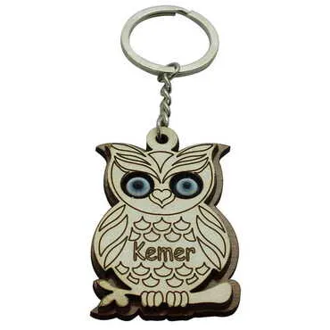 Kemer Themed Wooden Custom Printed Wooden Keyring - 24