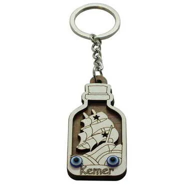 Kemer Themed Wooden Custom Printed Wooden Keyring - 29