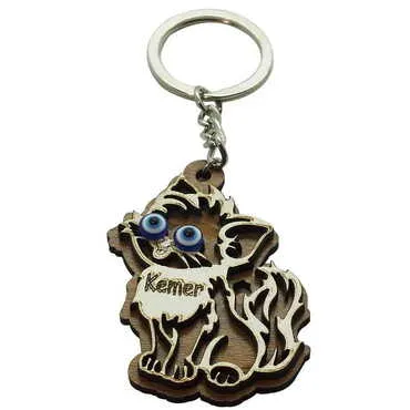 Kemer Themed Wooden Custom Printed Wooden Keyring - 30