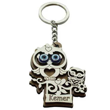 Kemer Themed Wooden Custom Printed Wooden Keyring - 32