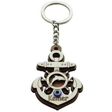 Kemer Themed Wooden Custom Printed Wooden Keyring - 35