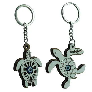 Sea Creatures Themed Wooden Custom Printed Wooden Keyring - 2