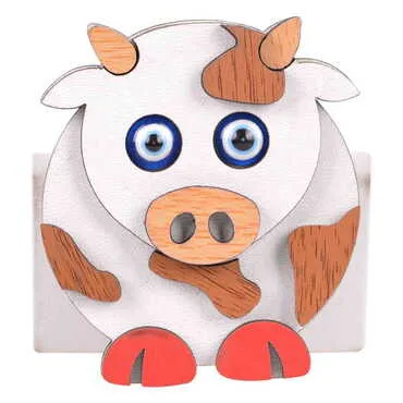 Wooden Cute Animals Souvenir Fridge Magnet - 7
