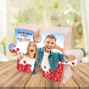 Sweetheart Themed Wooden Personalised Special Puzzle Shaped Desktop Decor - 2
