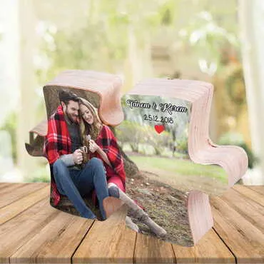 Sweetheart Themed Wooden Personalised Special Puzzle Shaped Desktop Decor - 3