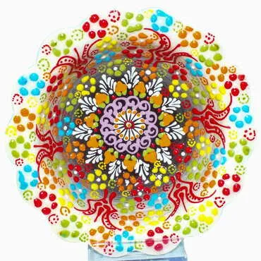 Turkish Ceramic Relief Daisy Bowl 16 cm - 7