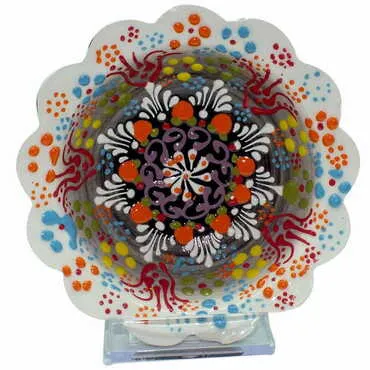 Turkish Ceramic Relief Daisy Bowl 13 cm - 9