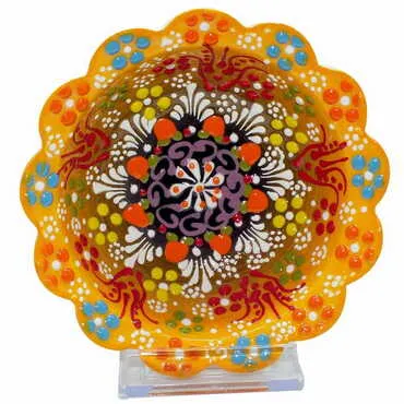 Turkish Ceramic Relief Daisy Bowl 13 cm - 14