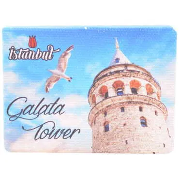 Istanbul Themed Wooden Canvas Fridge Magnet 50x70 mm - 17