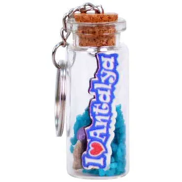 Antalya Themed Collectible Glass Bottle Shape Keychain - 5