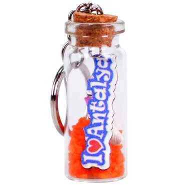 Antalya Themed Collectible Glass Bottle Shape Keychain - 7