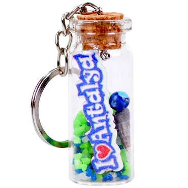 Antalya Themed Collectible Glass Bottle Shape Keychain - 8