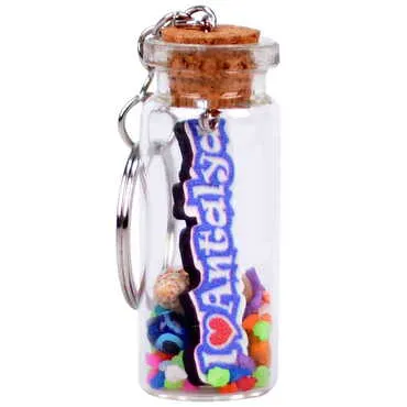 Antalya Themed Collectible Glass Bottle Shape Keychain - 11