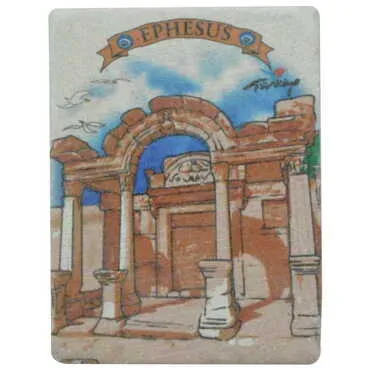 Toptan Efes Temalı Myros Taş Magnet 60x45 mm - 5