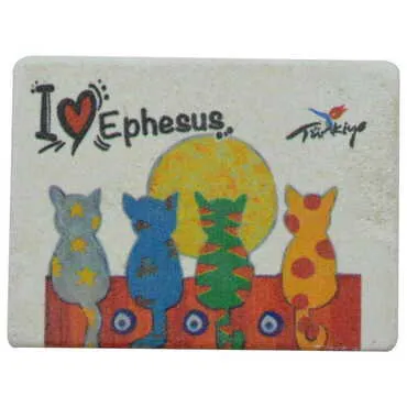 Toptan Efes Temalı Myros Taş Magnet 60x45 mm - 17