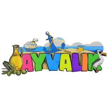 Ayvalik Themed Wooden Customised 2D Souvenir Fridge Magnet - 16