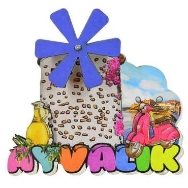 Ayvalik Themed Wooden Customised 2D Souvenir Fridge Magnet - 17