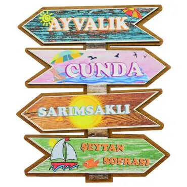 Ayvalik Themed Wooden Customised 2D Souvenir Fridge Magnet - 22