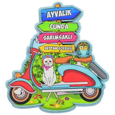 Ayvalik Themed Wooden Customised 2D Souvenir Fridge Magnet - 23