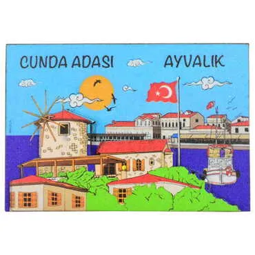 Ayvalik Themed Wooden Customised 2D Souvenir Fridge Magnet - 25