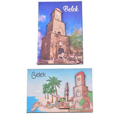 Toptan Belek Temalı 3D Resimli Ahşap Magnet - 2