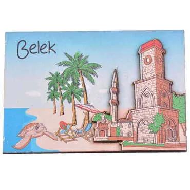 Toptan Belek Temalı 3D Resimli Ahşap Magnet - 3