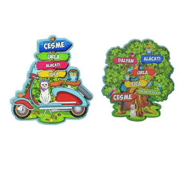 Cesme Region Themed Wooden Customised 2D Souvenir Fridge Magnet - 2