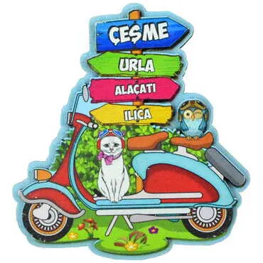 Cesme Region Themed Wooden Customised 2D Souvenir Fridge Magnet - 3