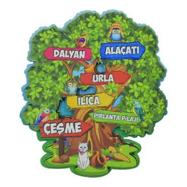 Cesme Region Themed Wooden Customised 2D Souvenir Fridge Magnet - 4