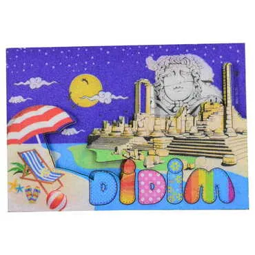 Toptan Didim Temalı 3D Resimli Ahşap Magnet - 9