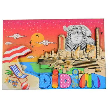Toptan Didim Temalı 3D Resimli Ahşap Magnet - 10