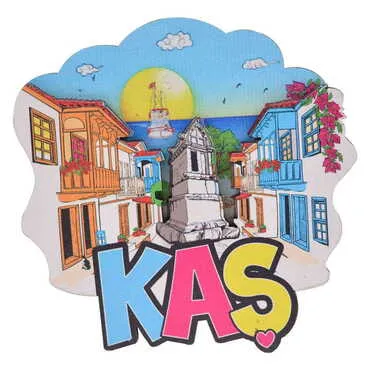 Kas Themed Wooden Customised 2D Souvenir Fridge Magnet - 5